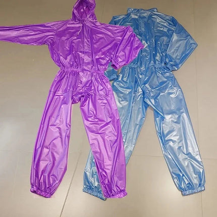 Handmade Clear PVC Hooded Jumpsuit & Waterproof Stage Clubwear Costume