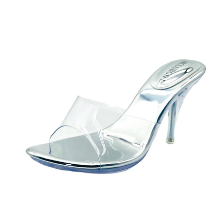 The Stardust Mirage Stiletto Mule – Clear Pointed-Toe Illusion Heel