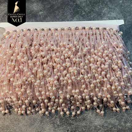 Glass Pearl & Bead Tassel Fringe (5 Yards)