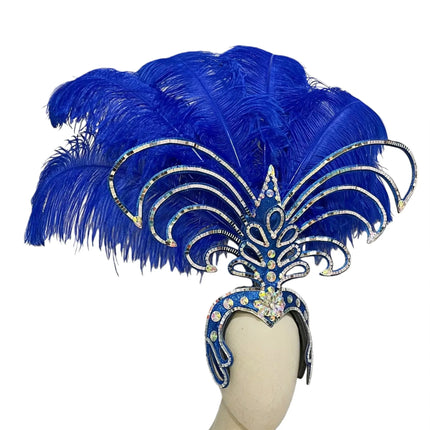 The Stardust Dionysia – Elegant Feathered Samba Carnival & Masquerade Headdress