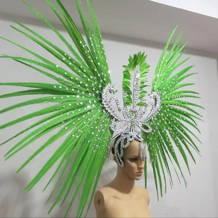 The Stardust Tropicana Samba Crown – Feather & Rhinestone Stage Headdress