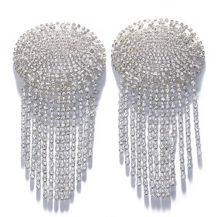 Sparkly Glass Crystal Rhinestone Tassel Nipple Pasties Rave Body Jewelry