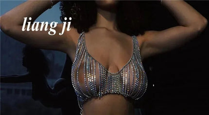 Dazzling Rhinestone Tassel Bra Chain & Skirt Bikini Body Jewelry Set