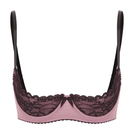 Lace Underwire Half-Cup Balconette Bra
