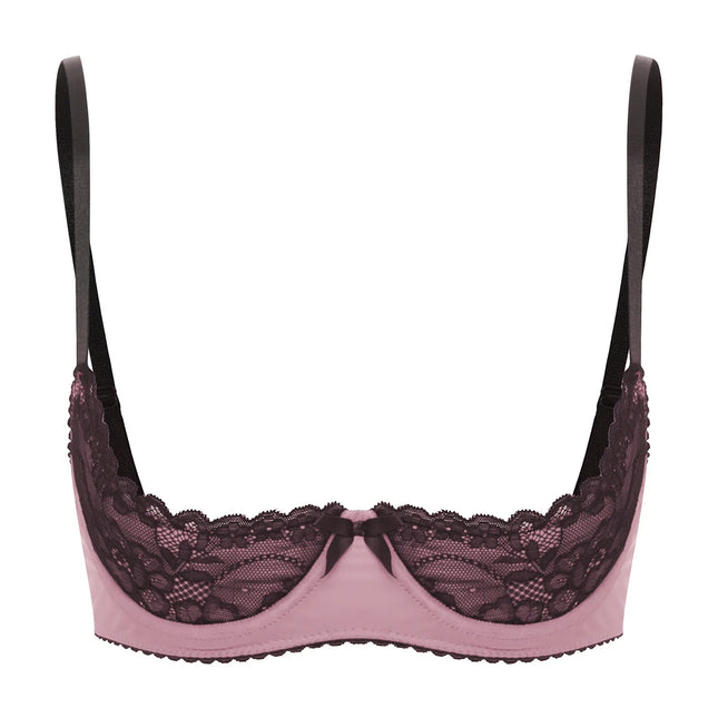 Lace Underwire Half-Cup Balconette Bra