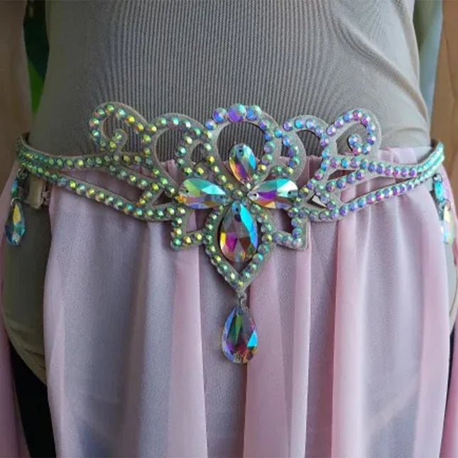 Sparkly Rhinestone Belly Dance Waist Chain Body Jewelry Belt