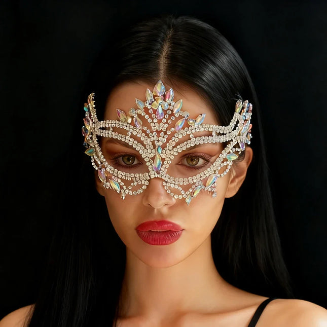 Rhinestone Mask Veil Performance Face Accessories