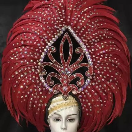 The Stardust Wings of Radiance – Deluxe Feathered Samba & Carnival Crown
