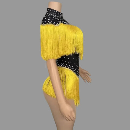 The Stardust Samba Fringe Bodysuit – Luxury Tassel Showgirl Costume