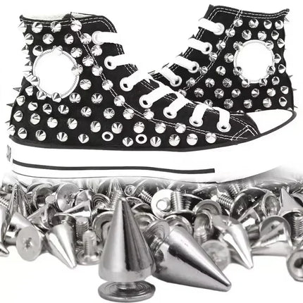 Metal Cone Studs & Spikes Screwback Rivets for Leathercraft, Clothes & DIY Hardware