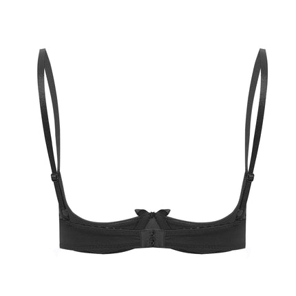 Satin Underwire Half-Cup Push-Up Bra