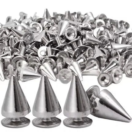 Metal Cone Studs & Spikes Screwback Rivets for Leathercraft, Clothes & DIY Hardware