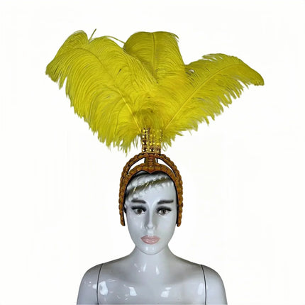 The Stardust Azure Sovereign – Royal Blue Feather Samba Carnival Headdress