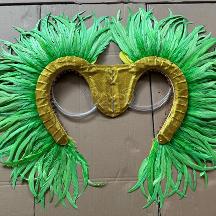 Two-Tone Feather Wing Backpiece Stage Costume Accessory