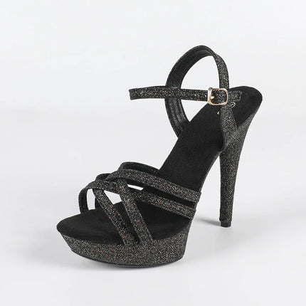 The Stardust Catwalk Stiletto – Luxury Rhinestone Platform Sandals