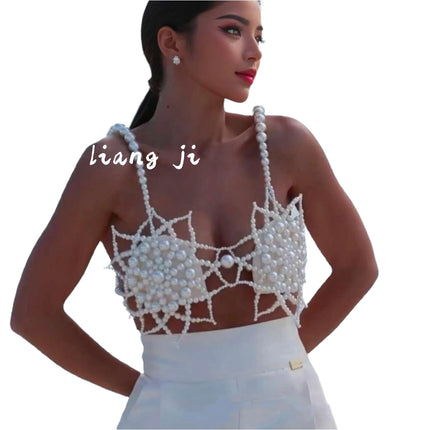 Handmade Pearl Floral Bra Chain & Underbust Body Jewelry Set