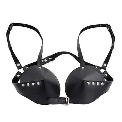 Faux Leather Sculpted Push-Up Bralette Bra Top