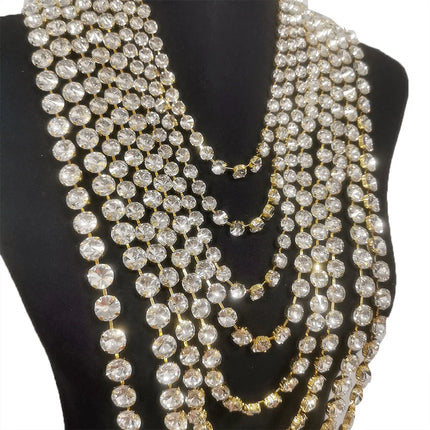 Sparkly Crystal AB Glass Chain Necklace