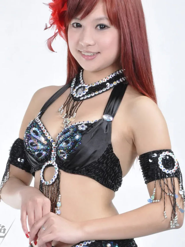 The Stardust Oasis Sirena – Sequined & Beaded Push-Up Belly Dance Bra Top