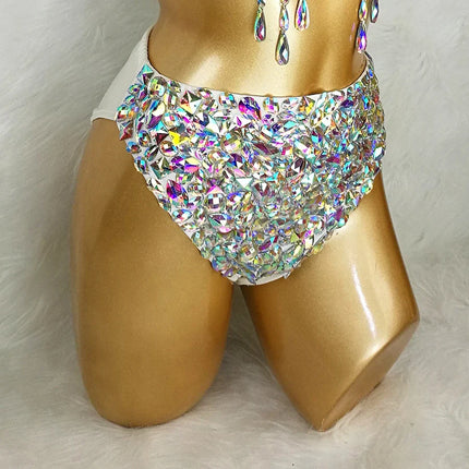 The Stardust Empress Royale – Deluxe Rhinestone Samba Carnival Wire Bra & High-Waist Panties 2-Piece Costume Set