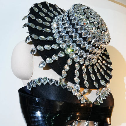 The Stardust Midnight Cabaret Cage Set – Luxury Rhinestone Showgirl Costume