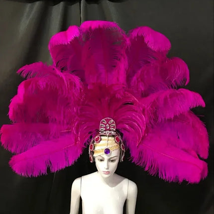 The Stardust Samba Enchantment – Exquisite Feathered Dance & Stage Headdress