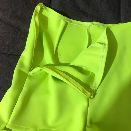 Fluorescent Neon Green High-Waisted Pole Dance & Gogo Hot Shorts Costume