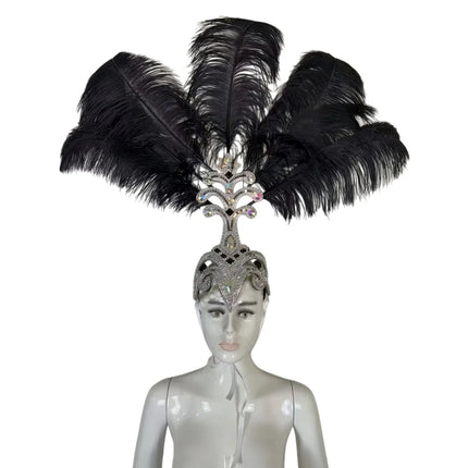 The Stardust Samba Queen – Premium Feathers & Rhinestones Carnival Headdress