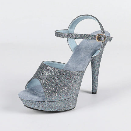 The Stardust Velvet Siren Stiletto – Luxury 13cm Platform Sandal