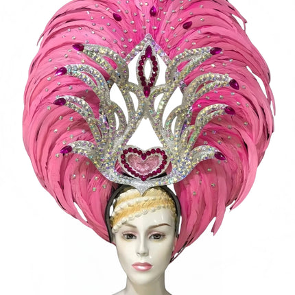 Feather headdress samba costume carnival halloween party bar performance hat makeup dance wings parade