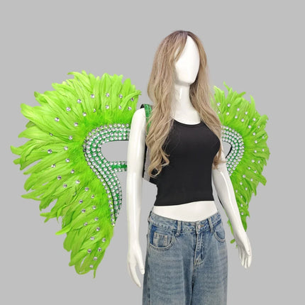 Artisanal Feather Angel Wings Statement Backpiece Runway & Carnival Costume Prop