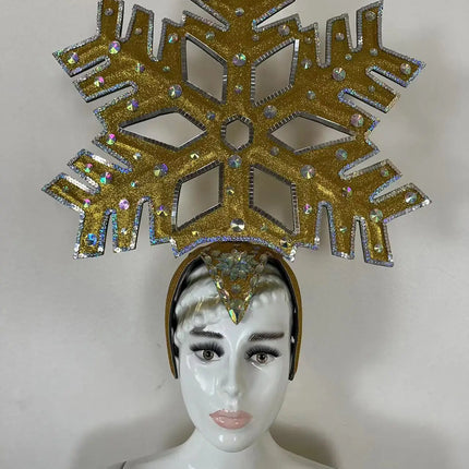 The Stardust Dionysia – Gold Snowflake Starburst Carnival & Masque Ball Crown