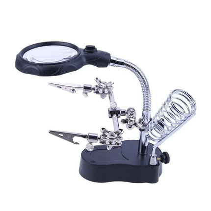 LED Magnifying Glass Auxiliary Clip & Soldering Stand Tool