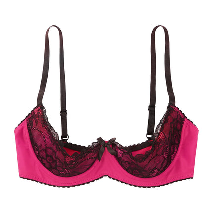 Lace Underwire Half-Cup Balconette Bra