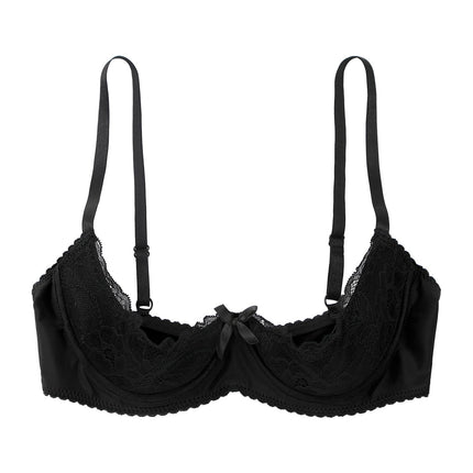 Lace Underwire Half-Cup Balconette Bra
