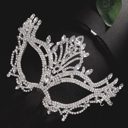 Rhinestone Mask Veil Performance Face Accessories