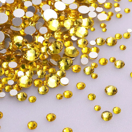 1440PCS SS3-SS20 Mix Size Non-Hotfix Glass FlatBack Rhinestones