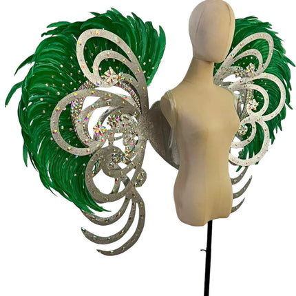 The Stardust Phoenix Wings – Deluxe Feathered Samba Backpiece & Stage Wings