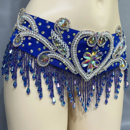 The Stardust Oasis Sirena – Deluxe Crystal & Beaded Belly Dance Bra & Belt 2-Piece Costume Set