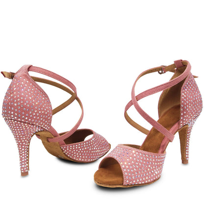 The Stardust Blush Latin Dance Heel – Pink Strappy Performance Sandal