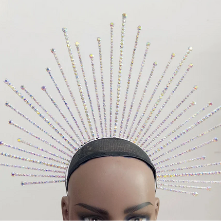 Rhinestone Sunburst Headpiece & Earring Set