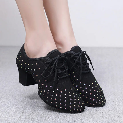 The Stardust Midnight Flash Oxford – Rhinestone Lace-Up Dance Shoe