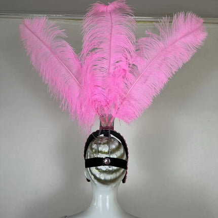 The Stardust Azure Sovereign – Royal Blue Feather Samba Carnival Headdress