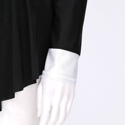 The Stardust Showgirl Tuxedo Leotard Dress – Luxury Long Sleeve Latin Dance & Stage Wear