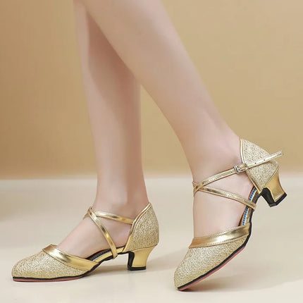 The Stardust Starlight Latin Sandal – Metallic Ballroom & Tango Heel