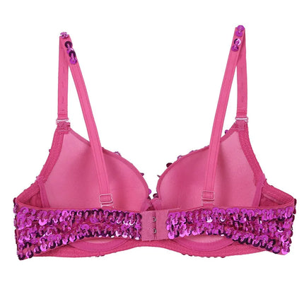 The Stardust Prism Sirena – Sequined & Looped Beading Padded Push-Up Bra Top
