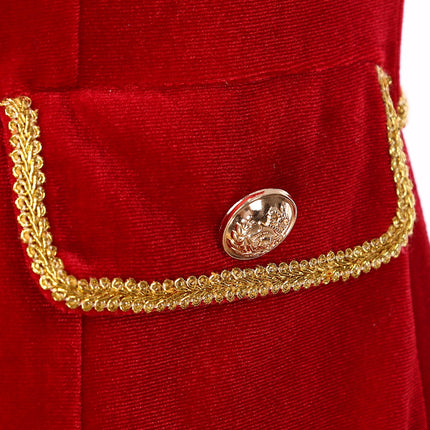 Velvet Circus Ringmaster Tailcoat Vest Marching Band Halloween Showman Outerwear