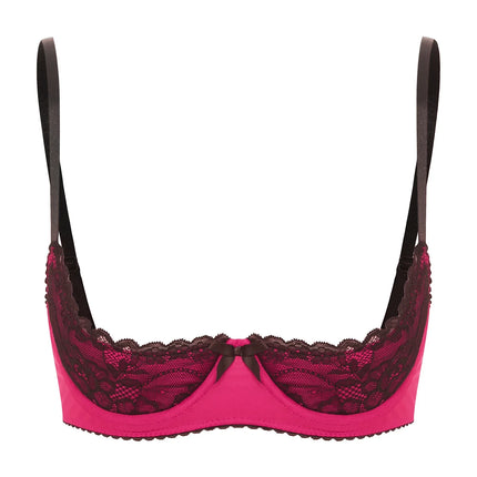 Lace Underwire Half-Cup Balconette Bra