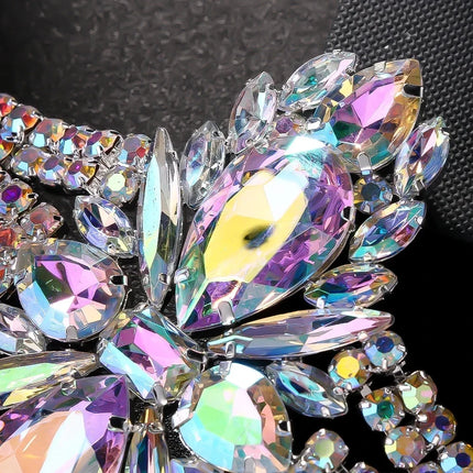 Geometric Rhinestone Thigh Chain – Elastic Crystal Leg Jewelry for Festivals, Raves & Clubwear