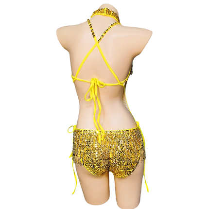 Beaded Sequin Tassel Performance Bodysuit